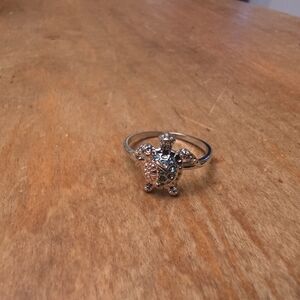 Turtle & Baby Turtle Ring Sterling Silver 925 Marked Size 10.5 HTF LARGE SIZE